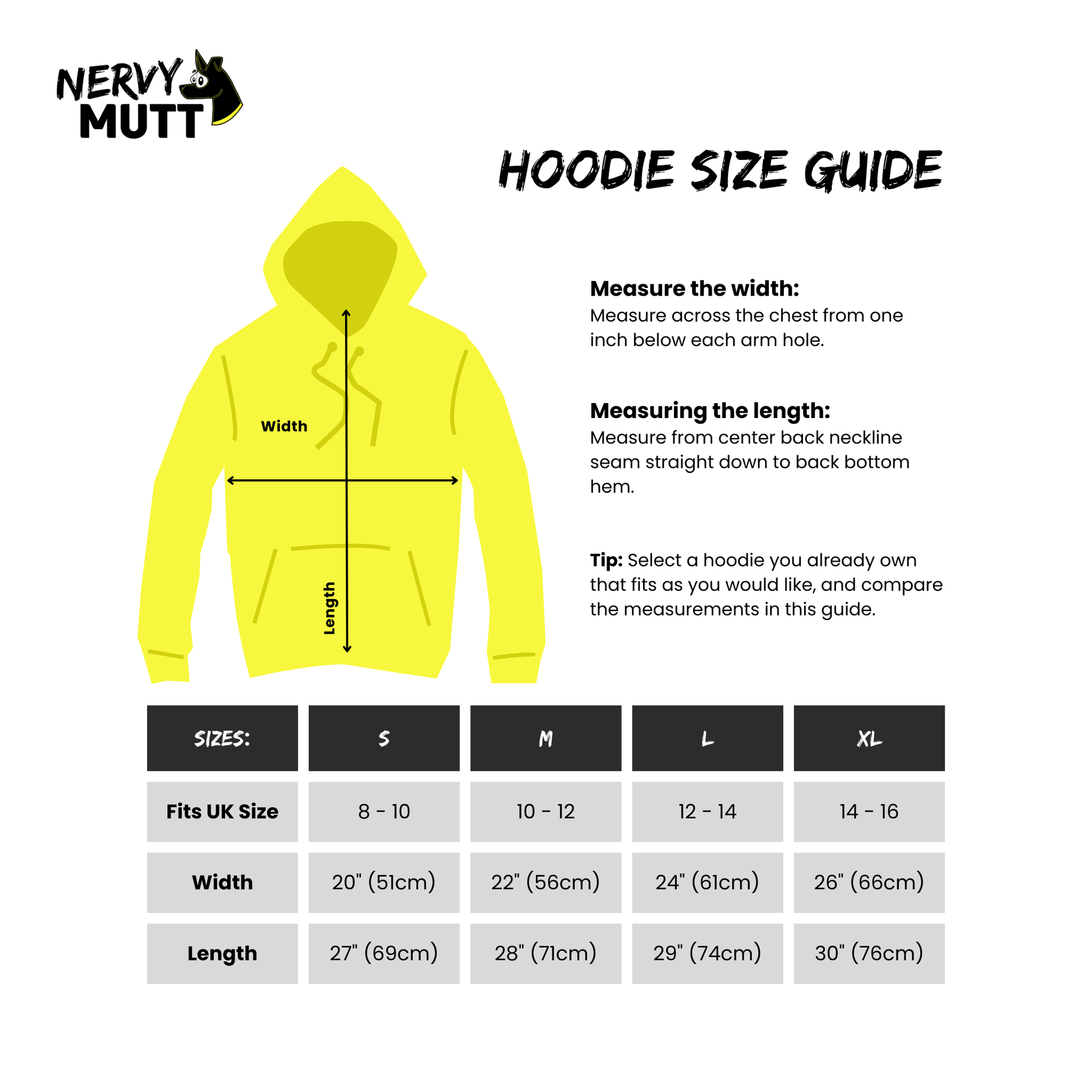 new-nervy-mutt-hoodie-size-chart